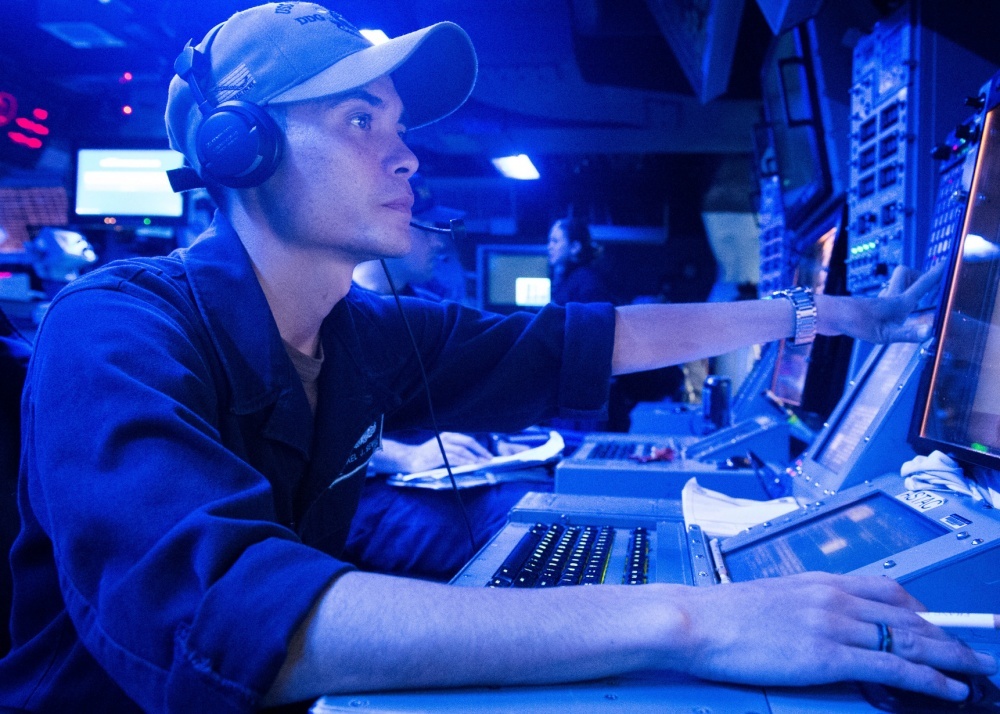  This is an image of a sonar technician.